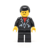 LEGO trn090 - (Leather Jacket with Zippers, Black Legs, Black Male Hair)